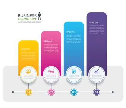 Infographic 4 tab design vector and marketing template business. Can be use.. Stock Illustration