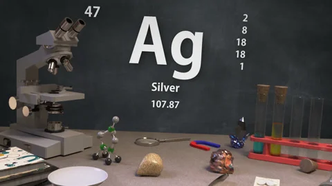 Infographic of 47 Element Ag Silver of the Periodic Table Stock Footage 138712901