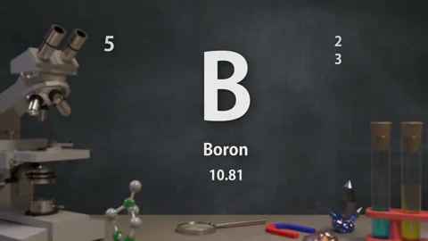 Infographic of 5 Element B Boron of the Periodic Table Stock Footage 138712702
