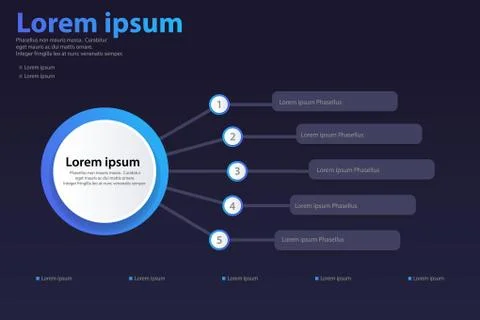 Infographic 5 option vector banner concept template Stock Illustration