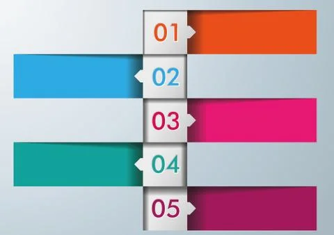 Infographic 5 squares background Stock Illustration