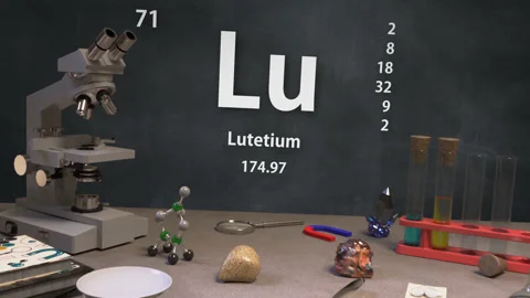 Infographic of 71 Element Lu Lutetium of the Periodic Table Vídeos de archivo 138712967