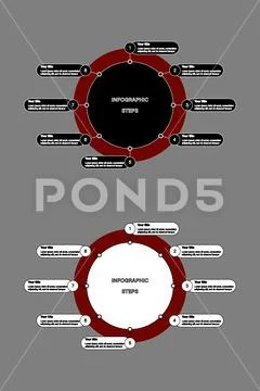 Infographic with 8 steps business diagram for presentation black white ...