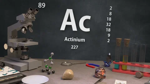 Infographic of 89 Element Ac Actinium of the Periodic Table Stock Footage 138713027