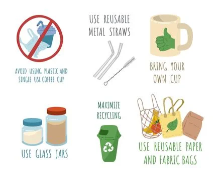 Infographic about zero waste flat style, vector illustration Stock Illustration