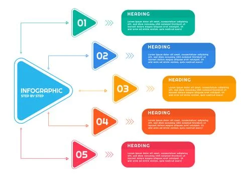 Infographic abstract geometric triangle shape design use for business work st Stock Illustration