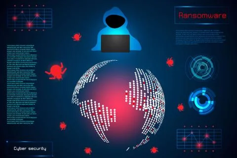 Infographic abstract technology concept information of ransomware alert Stock-Illustration