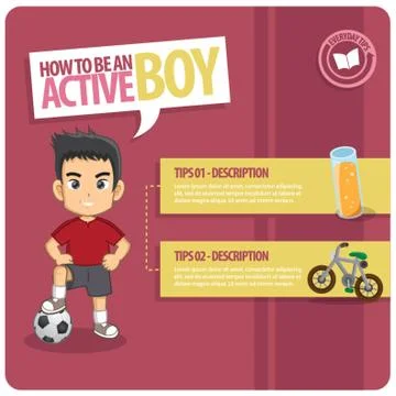 Infographic Of An Active Boy Illustrazione stock