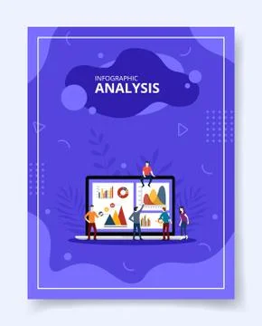 Infographic analysis people analytic chart diagram on laptop for template of Stock Illustration