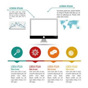 Infographic and computer design , vector illustration Stock-Illustration