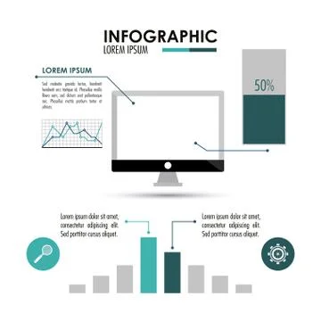 Infographic and computer design , vector illustration Stock Illustration