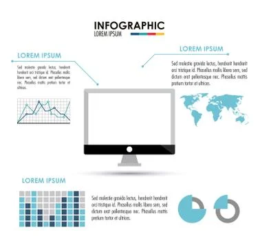 Infographic and computer design , vector illustration Stock-Illustration
