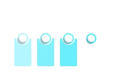 Infographic animated 5 steps blue gradient vertical standing banners appear.. Stock Footage 342086129