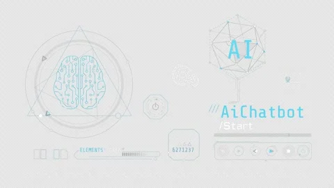 Infographic animation about cognitive computing and AI chatbot. Stock Footage 256595483