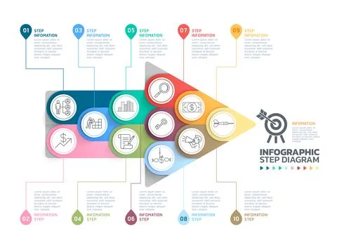 Infographic arrow template background Stock Illustration