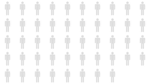 Infographic background animation of many human shape icons Stock Footage 246513369