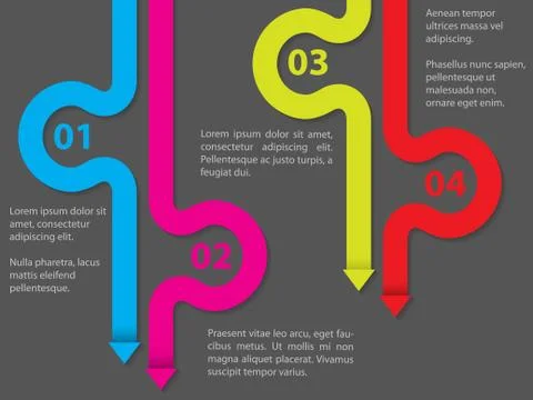 Infographic background with arrows and text Stock Illustration