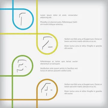 Infographic background design with colored ropes Stock Illustration