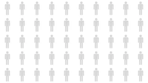 Infographic background of many human shape icons Stock Illustration