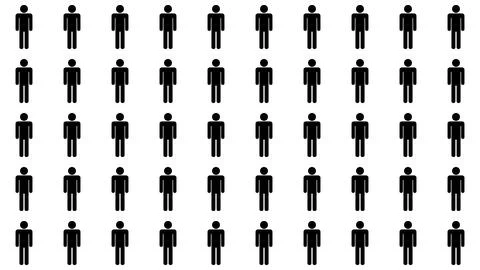 Infographic background of many human shape icons Stock Illustration