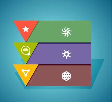 Infographic banner design elements, numbered lists Stock Illustration
