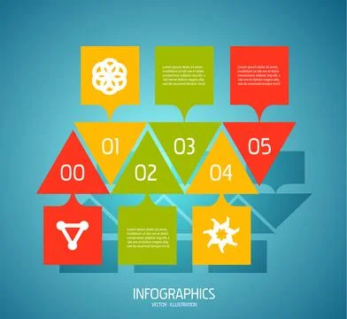 Infographic banner design elements, numbered lists イラスト素材