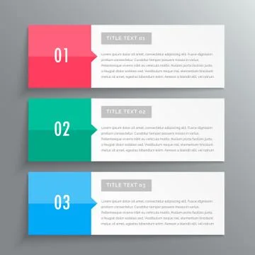 Infographic banners showing three steps for your data Stock Illustration