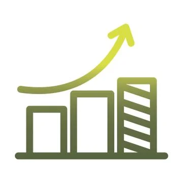 Infographic bar chart gradient style icon vector design Stock Illustration