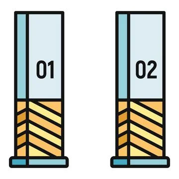 Infographic bars showing business process steps with numbers Stock Illustration