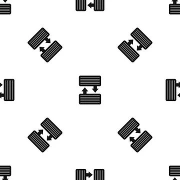 Infographic blocks with arrows pattern seamless black Stock Illustration