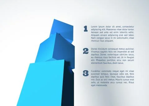 Infographic with blue 3D cube pyramid Stock Illustration