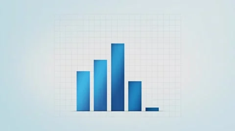 Infographic blue bar graph with different values, loop Stock Footage 44269731