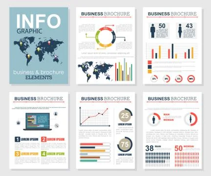Infographic brochure. Presentation elements. Business template. Illustrazione stock