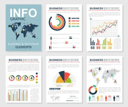 Infographic brochure. Presentation elements. Business template. 库存插图