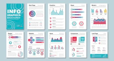 Infographic brohucres data visualization vector Illustrazione stock
