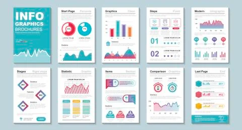 Infographic brohucres data visualization vector Illustrazione stock
