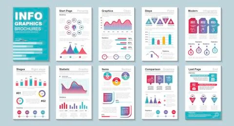 Infographic brohucres data visualization vector Stock Illustration
