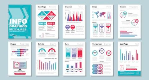 Infographic brohucres data visualization vector 스톡 일러스트