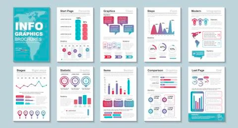 Infographic brohucres data visualization vector Stock Illustration