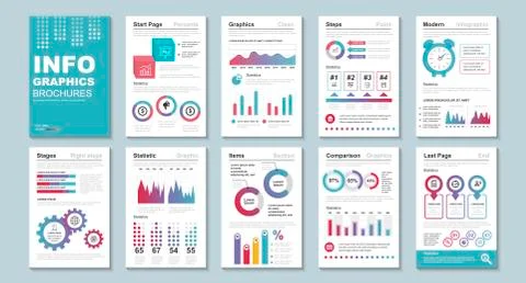 Infographic brohucres data visualization vector イラスト素材