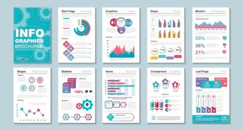 Infographic brohucres data visualization vector Illustrazione stock