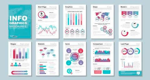 Infographic brohucres data visualization vector Illustrazione stock