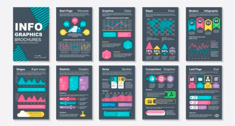 Infographic brohucres data visualization vector Stock Illustration