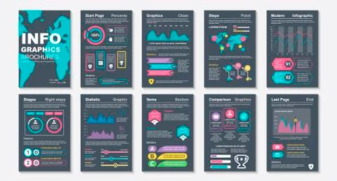 Infographic brohucres data visualization vector 스톡 일러스트