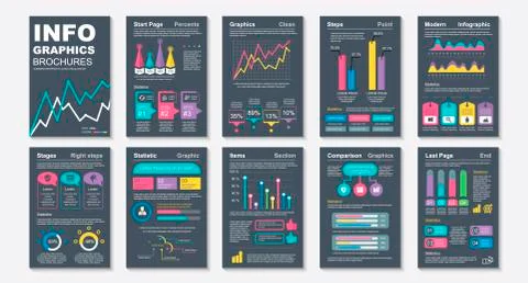 Infographic brohucres data visualization vector 스톡 일러스트