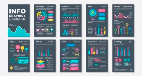 Infographic brohucres data visualization vector Stock Illustration