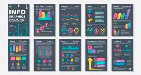 Infographic brohucres data visualization vector イラスト素材