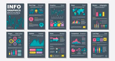 Infographic brohucres data visualization vector 스톡 일러스트