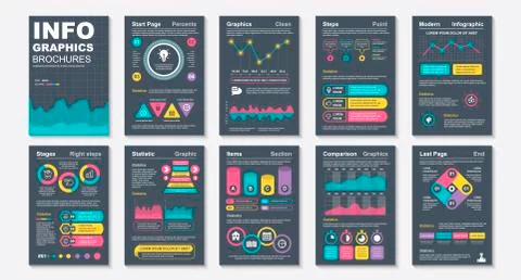 Infographic brohucres data visualization vector 스톡 일러스트