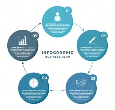 Infographic business plan process loop design workflow concept Stock Illustration